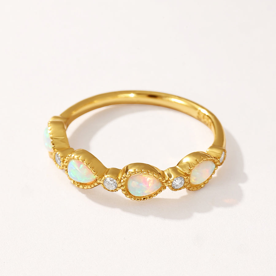 VFJ0337 Four Waterdrop Opal Women Ring