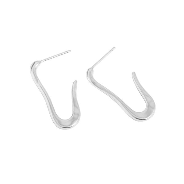RHE1082 925 Sterling Silver Geometry Gold Women Hoops
