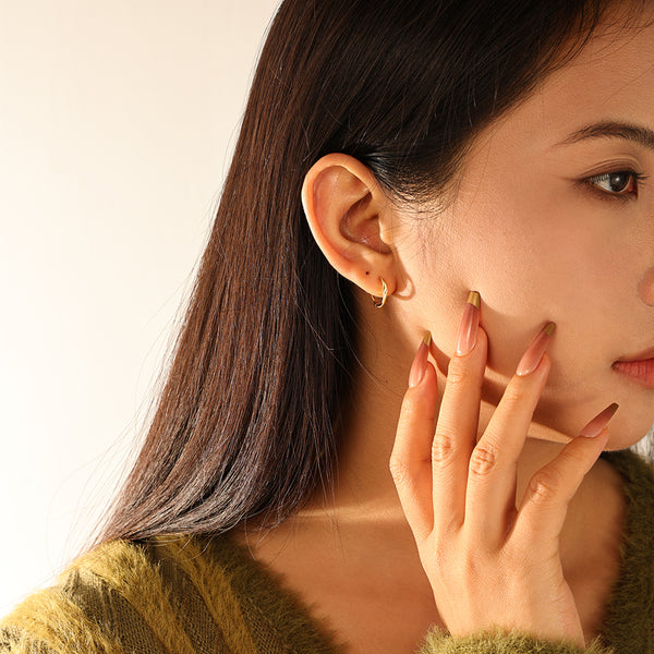 FE3141 Twist Rope Hoop Earring