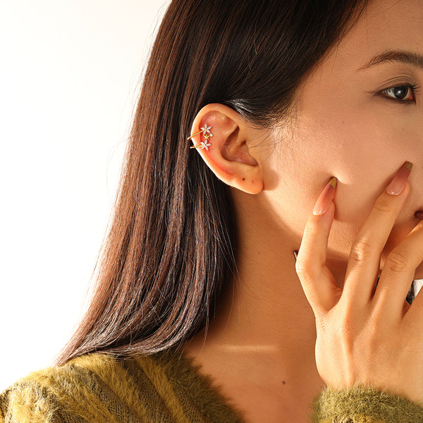 FE3153 Double Star Zirconia Ear Cuff