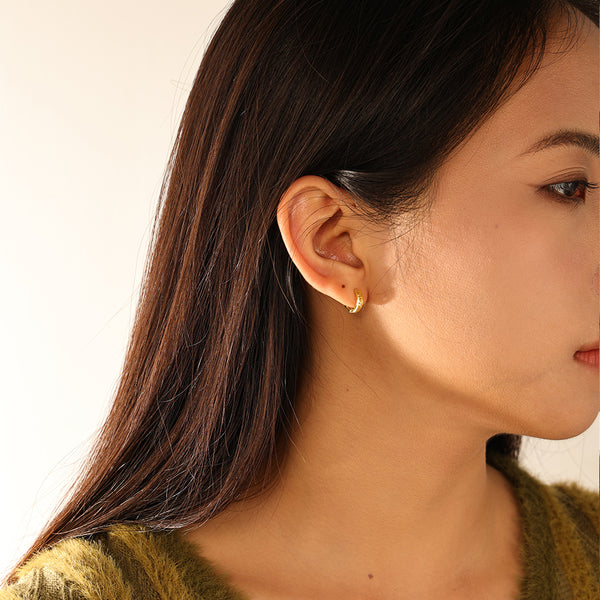 FE3137 Gold Plated Hoop Earring