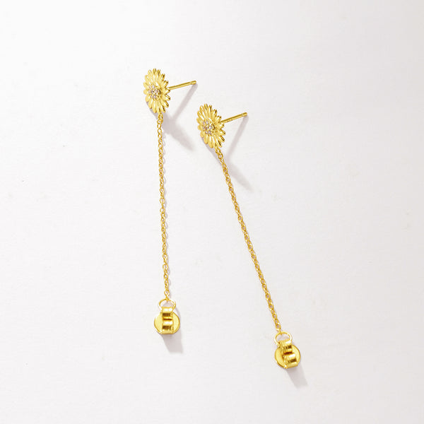 FE2949 925 Sterling Silver CZ Daisy Chain Stud Earring