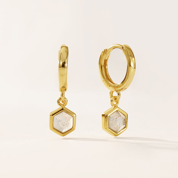VFE0241 Birthstone Hoop Dangle Earrings