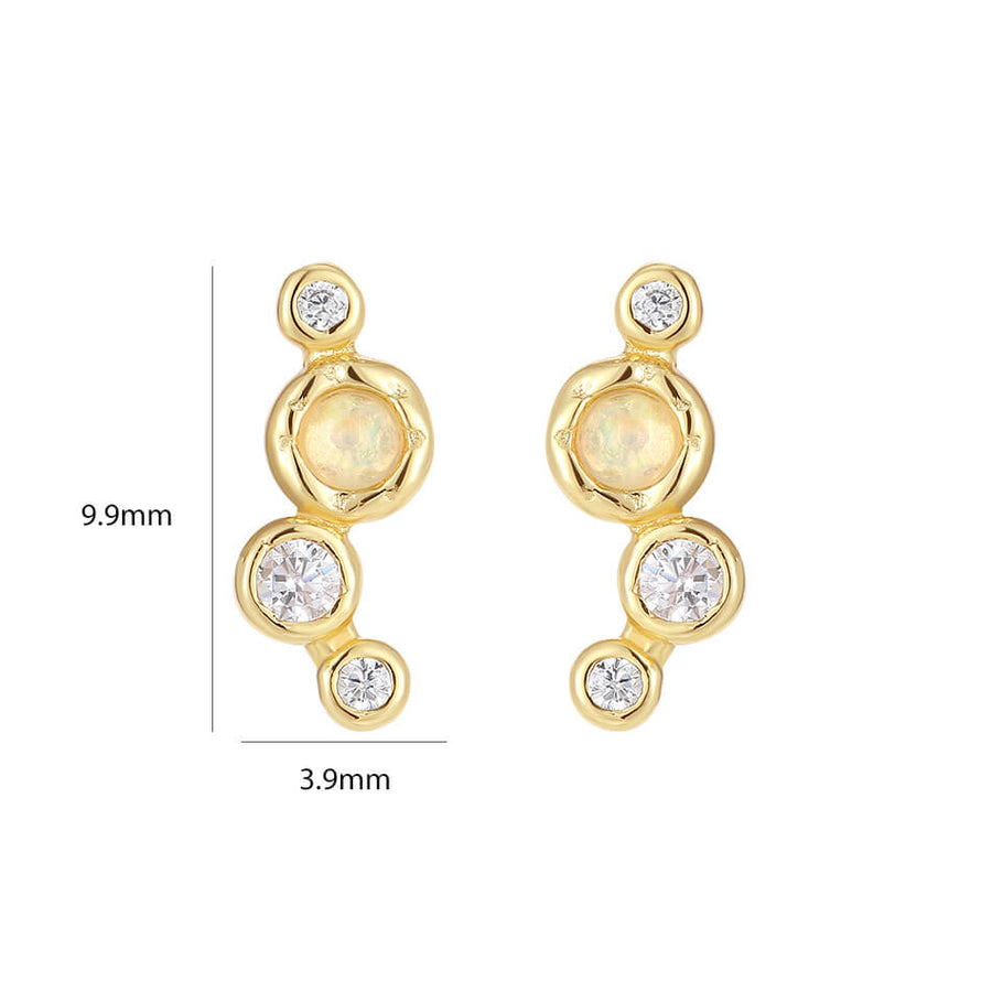 VFE0364 Geometric Shape Opal Stud Earring