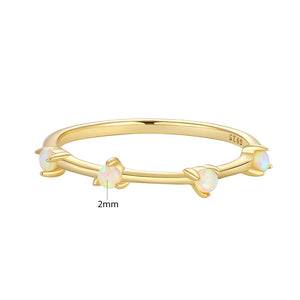 VFJ0324 Minimalist Gold Women Ring With Opal