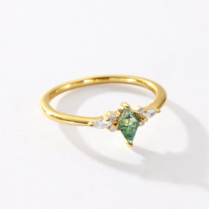 VFJ0481 Moss Agate Kite Band Ring