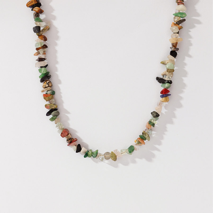 PN0164 925 Sterling Silver Colorful Stone Clavicle Necklace