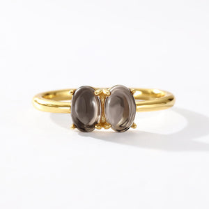 VFJ0485 Double Oval Stone Band Ring