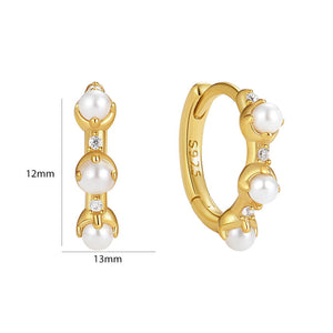 VFE0441 Triple Shell Pearl Hoop Earring