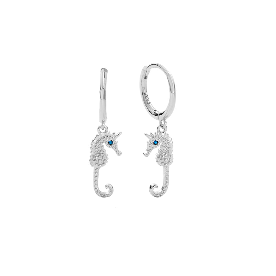 FE2817 925 Sterling Silver Seahorse Dangle Earrings