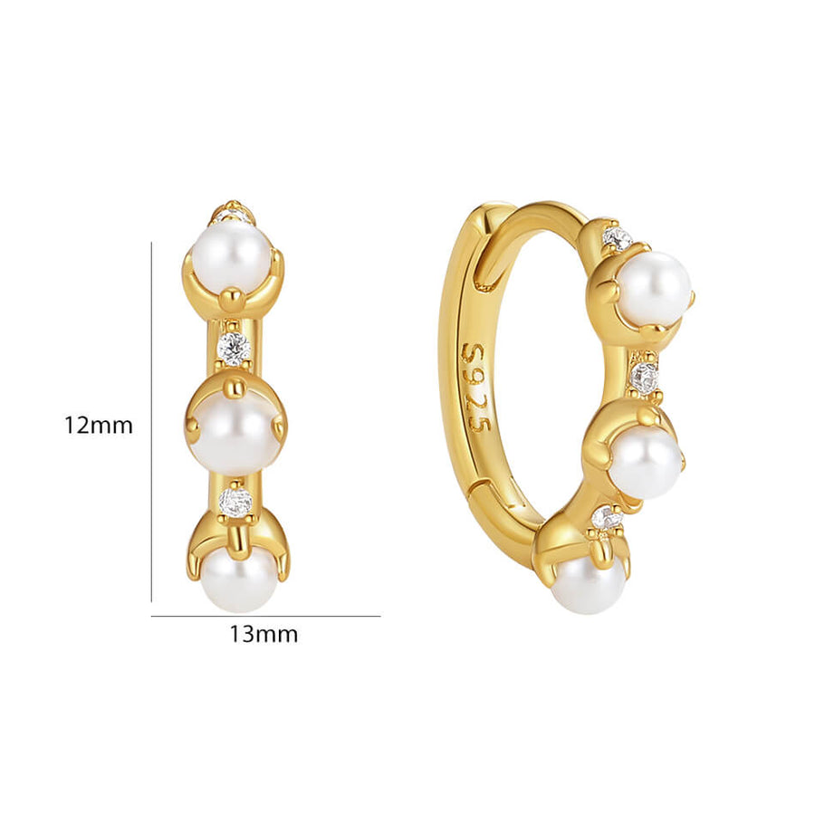 VFE0441 Triple Pearls Hoop Earring