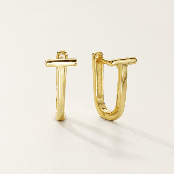 FE2780 925 Sterling Silver U Shape Hoop Earring