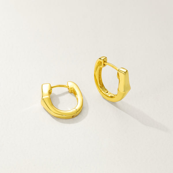 FE2863 925 Sterling Silver Classic Glossy Hoop Earrings
