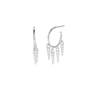 FE2838 925 Sterling Silver Conical Tassel Earrings
