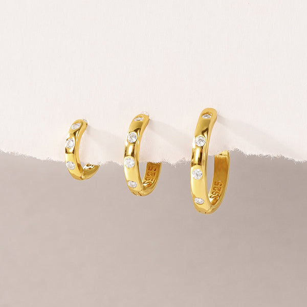 VFE0170 Minimalist Cubic Zirconia Hoops Earring