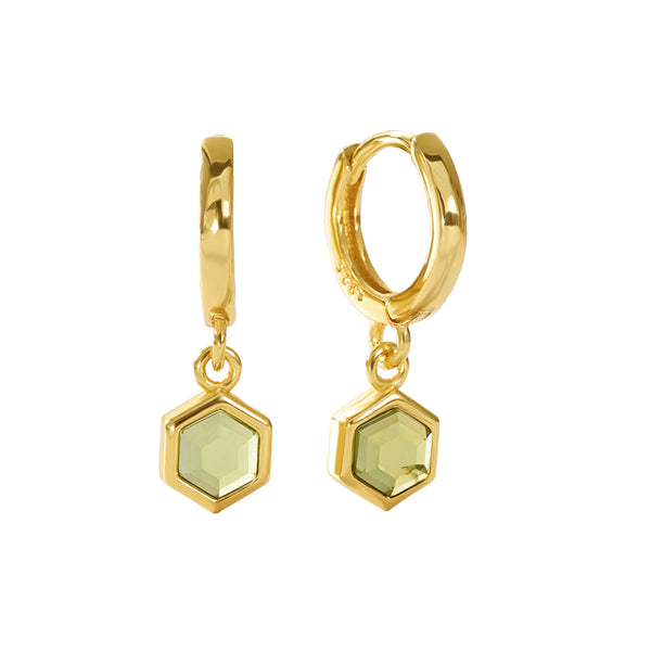 VFE0241 Birthstone Hoop Dangle Earrings