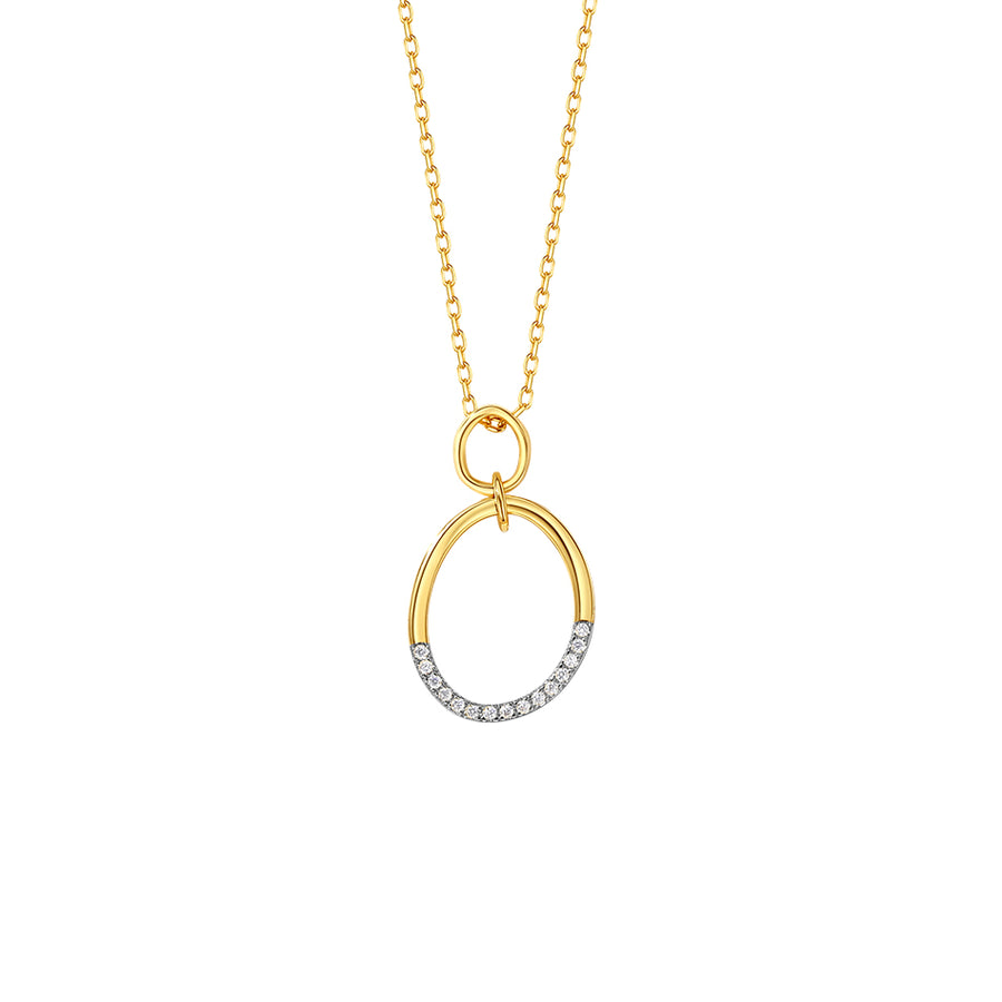 VFX0036 Double Plated Circle Pendant Necklace