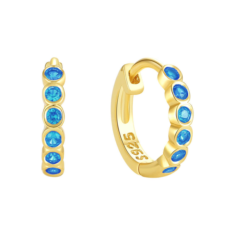 VFE0300 Rainbow Birthstone Huggie Hoop Earring