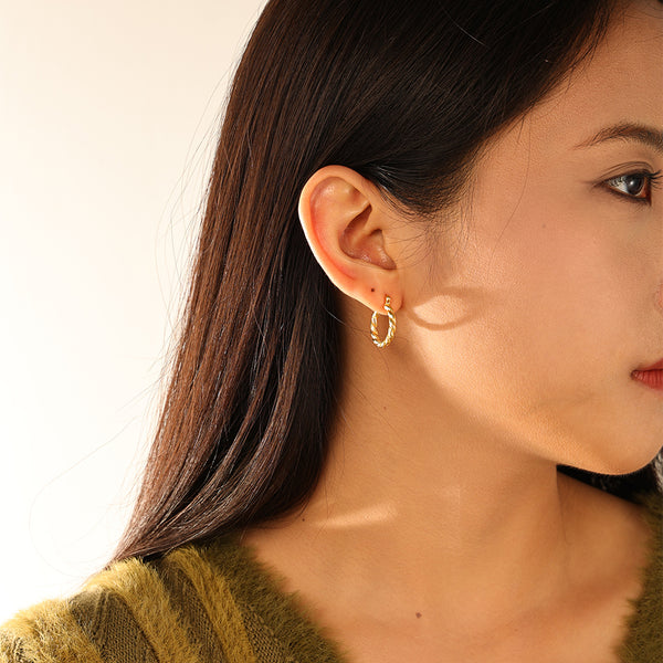 FE3211 Twist Rope Hoop Earring