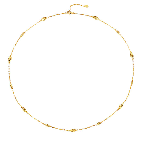 VFX0085 Minimalist Gold Bead Necklace