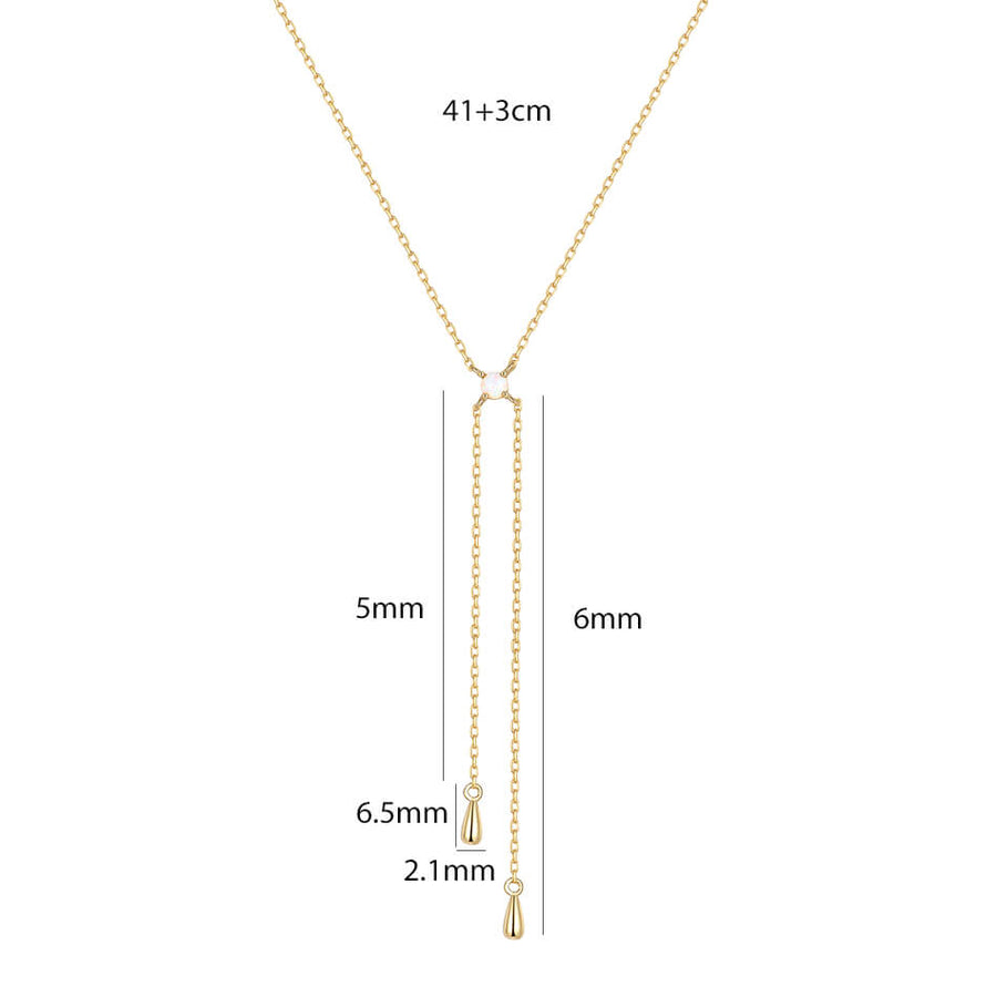 VFX0303 Lariat Zirconia Necklace