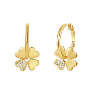 VFE0305 Four Leaf Clover Hoop Earring