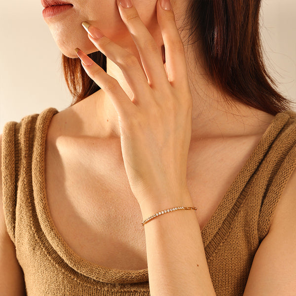 VFS0041 925 Sterling Silver Cubic Zirconia Tennis Women Bracelets