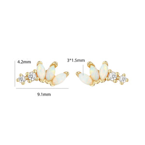 VFE0314 Opal & Cubic Zirconia Twinkling Lotus Studs