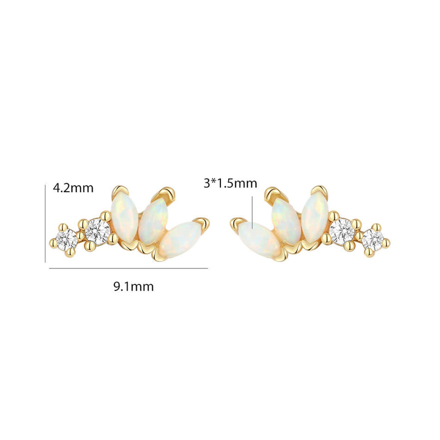 VFE0314 Opal & Cubic Zirconia Twinkling Lotus Studs