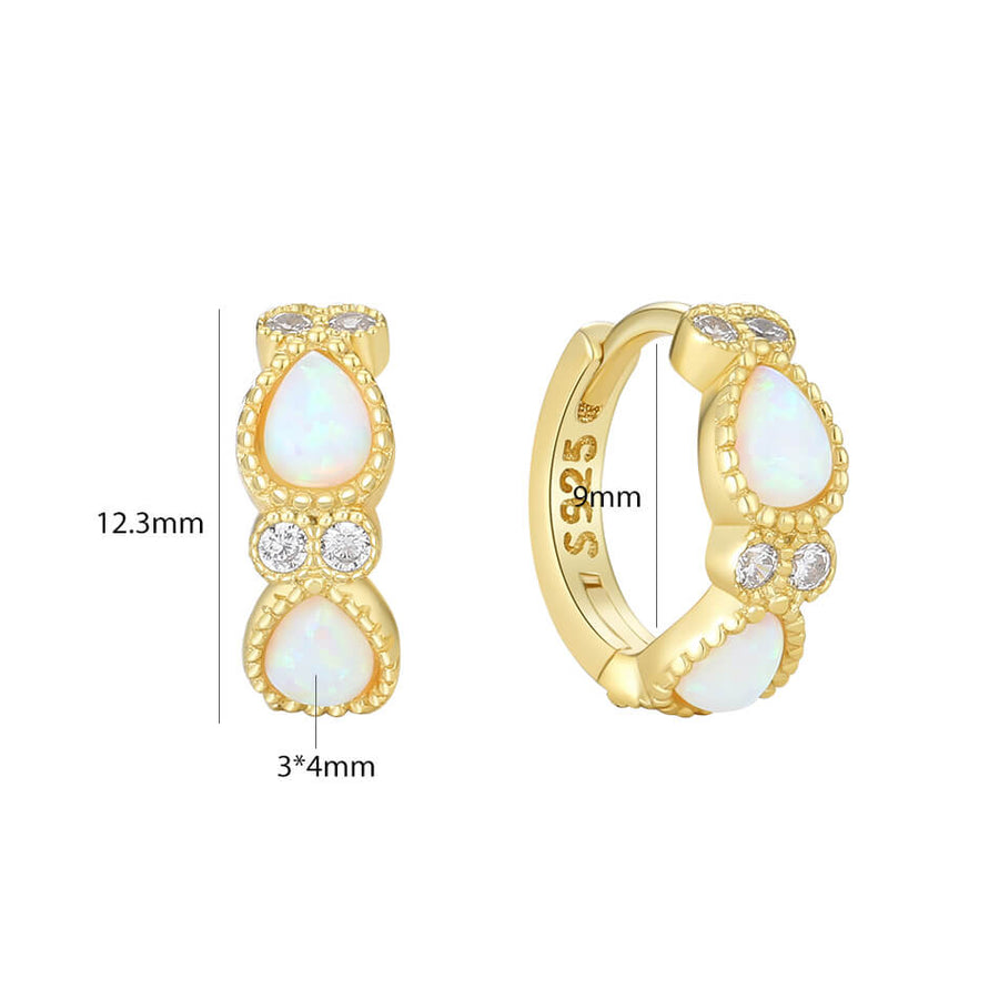 VFE0338 Waterdrop Pear Opal Hoops Earring