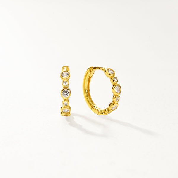 FE2867 925 Sterling Silver Zircon Pave Hoop Earrings