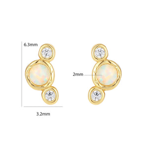 VFE0360 Bezel Set CZ Opal Stud Earring