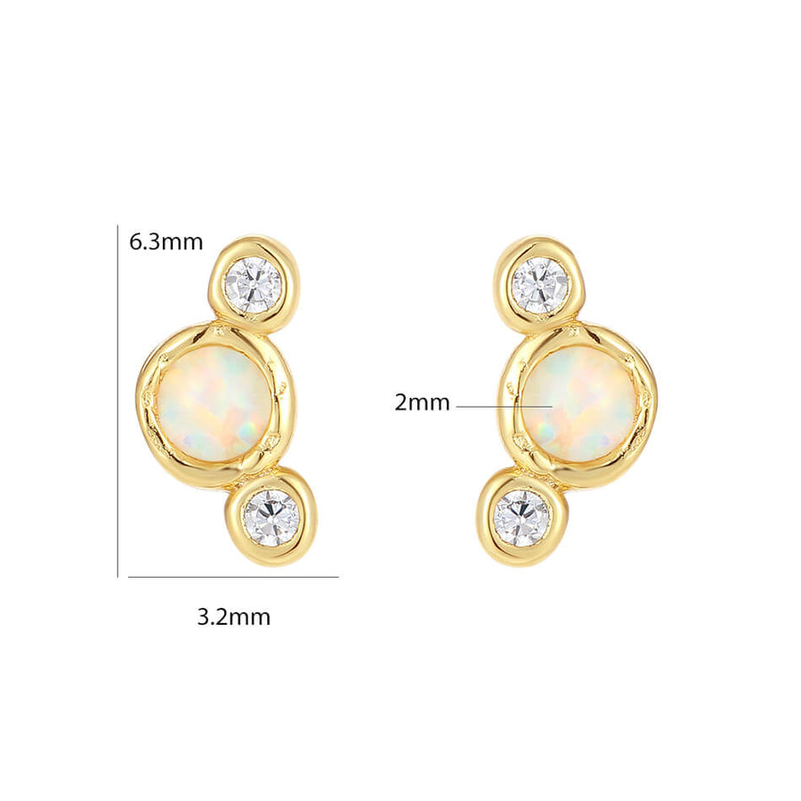 VFE0360 Bezel Set CZ Opal Stud Earring