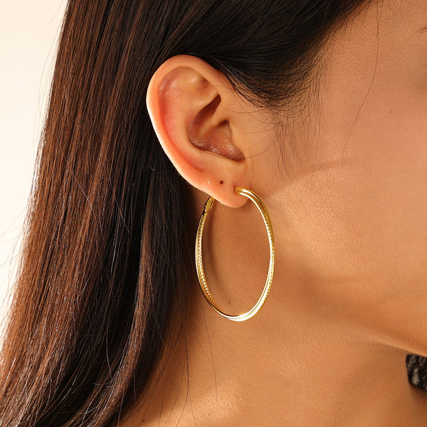 FE3199 Double Circle Big Hoop Earring