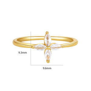 VFJ0344 Marquise Cubic Zirconia Flower Ring