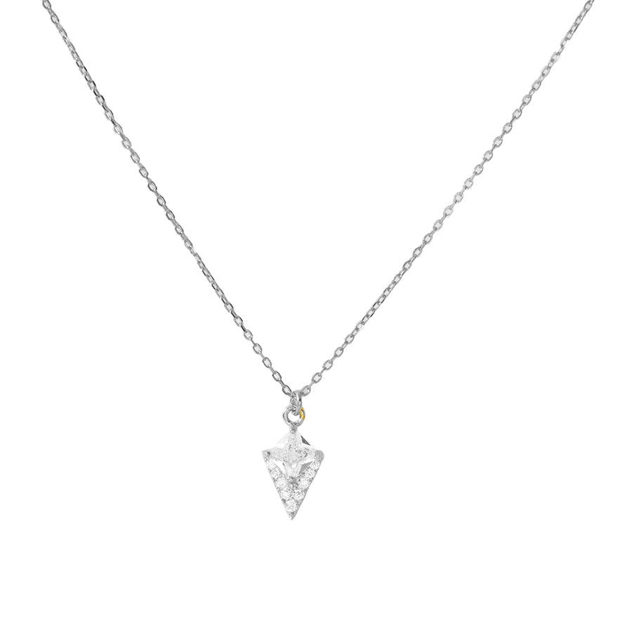 FX1183 925 Sterling Silver Triangles Pendant Necklace