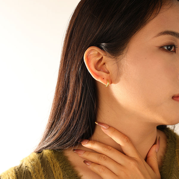 FE3137 Gold Plated Hoop Earring