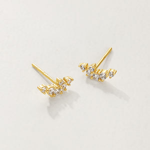 FE2883 925 Sterling Silver Pave Crystal Stud Earrings