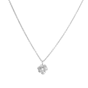 FX1180 925 Sterling Silver CZ Flower Pendant Necklace