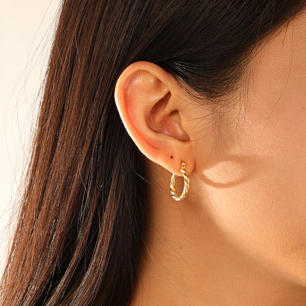 FE3211 Twist Rope Hoop Earring