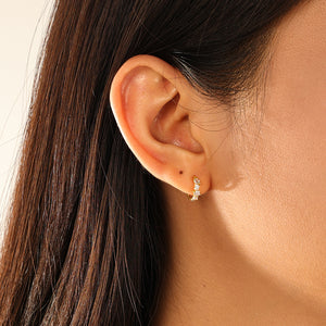 FE3099 Stacked Zirconia Hoop Earring