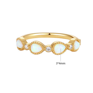 VFJ0337 Four Waterdrop Opal Women Ring