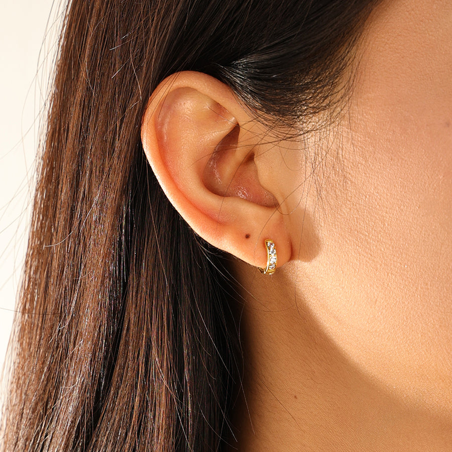 FE3131 Women Zirconia Hoop Earring