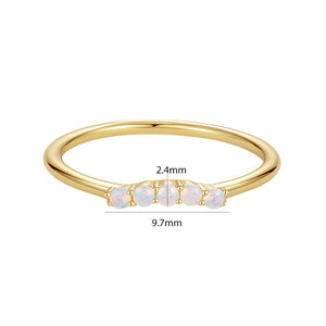 VFJ0322 Gemstone Smile Stacking Ring