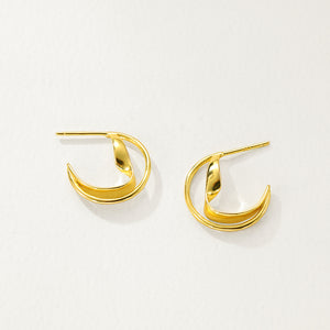 FE2890 925 Sterling Silver Simple Geometric Hoop Earrings