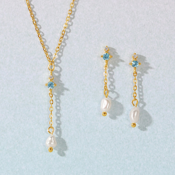 VFE0545 & VFX0546 Natural Stone Pearl Chain Jewelry Set