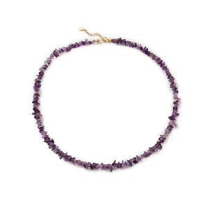 PN0169  925 Sterling Silver Amethyst Chip Necklace