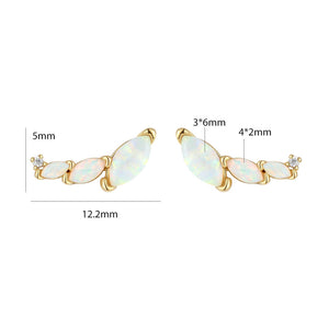 VFE0313 Opal and CZ Wing Ear Climbers Stud Earring