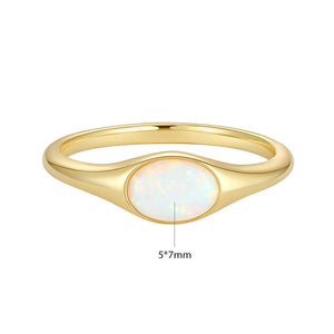 VFJ0336 Oval Opal Dome Ring