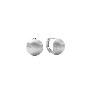 FE2939 925 Sterling Silver Spherical Brushed Frosted Earrings